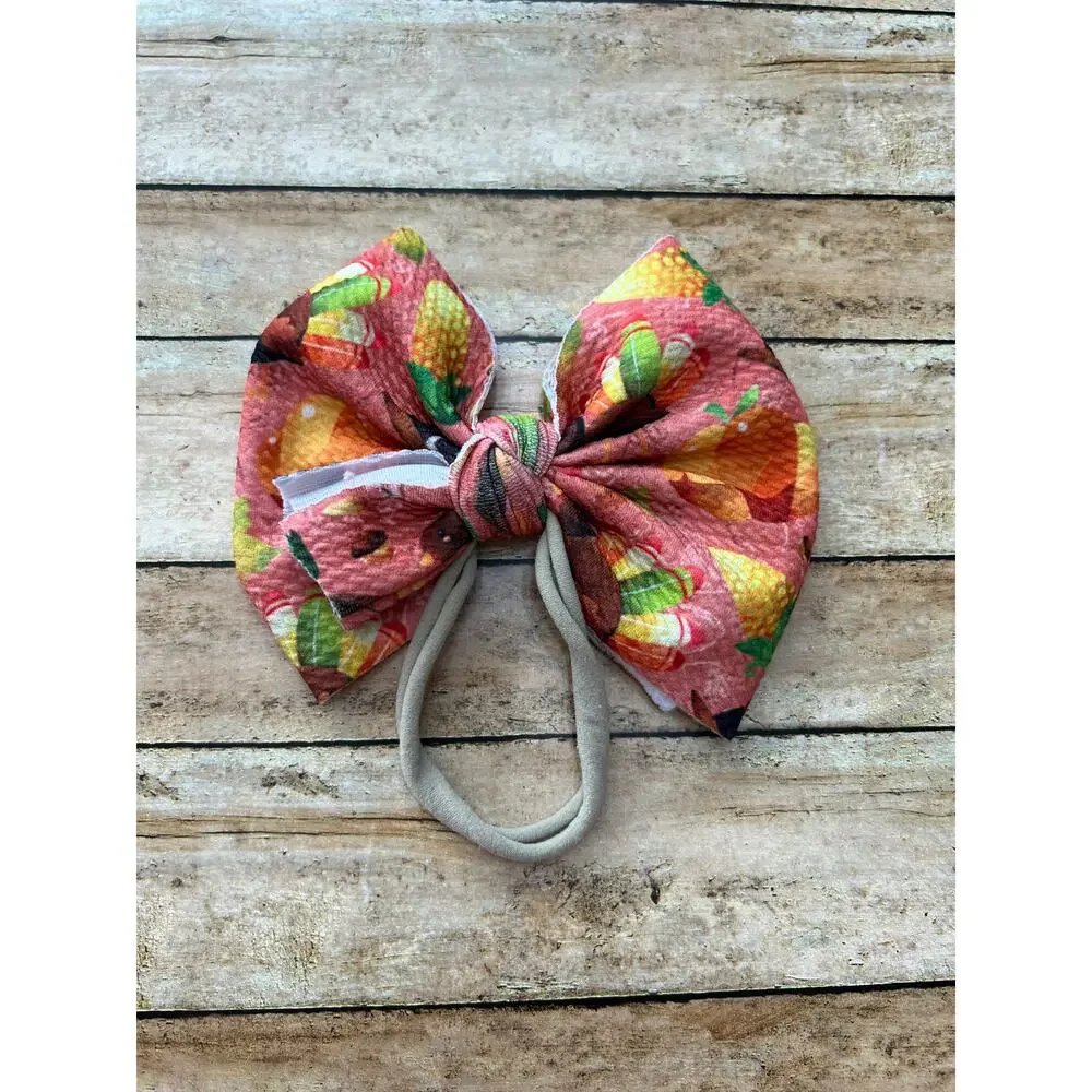 Little Blessing Bowtique Thanksgiving Turkey Nylon Headband 4